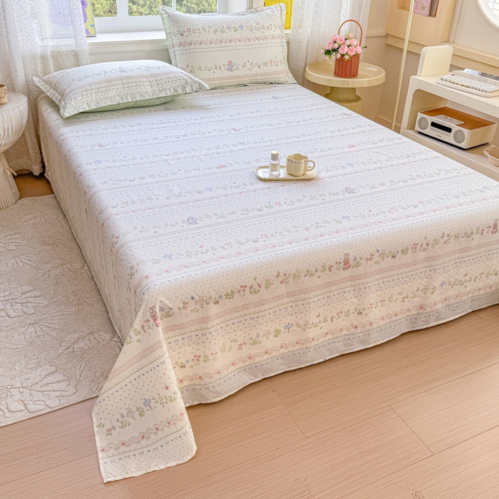 91家纺网 家纺一手货源 找家纺 禧安居 2025新款高支高密活性印染全棉印花床单单床单（支持定制尺寸）（支持定制尺寸）丛林夏梦