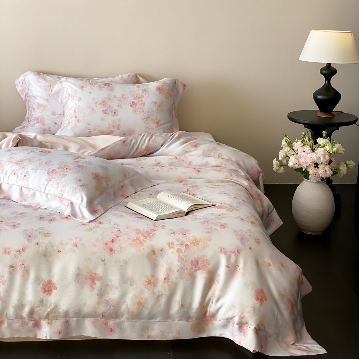 云栖家居 2026新款春夏60支兰精天丝四件套-夏季 夏季-粉