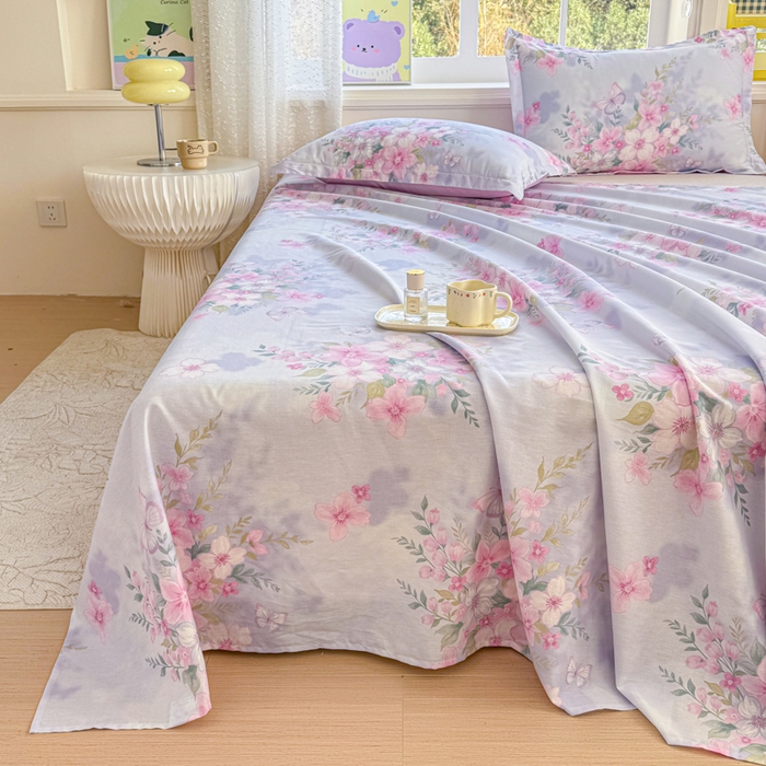 91家纺网 家纺一手货源 找家纺 禧安居 2025新款高支高密活性印染全棉印花床单单床单（支持定制尺寸）（支持定制尺寸）蝶恋花