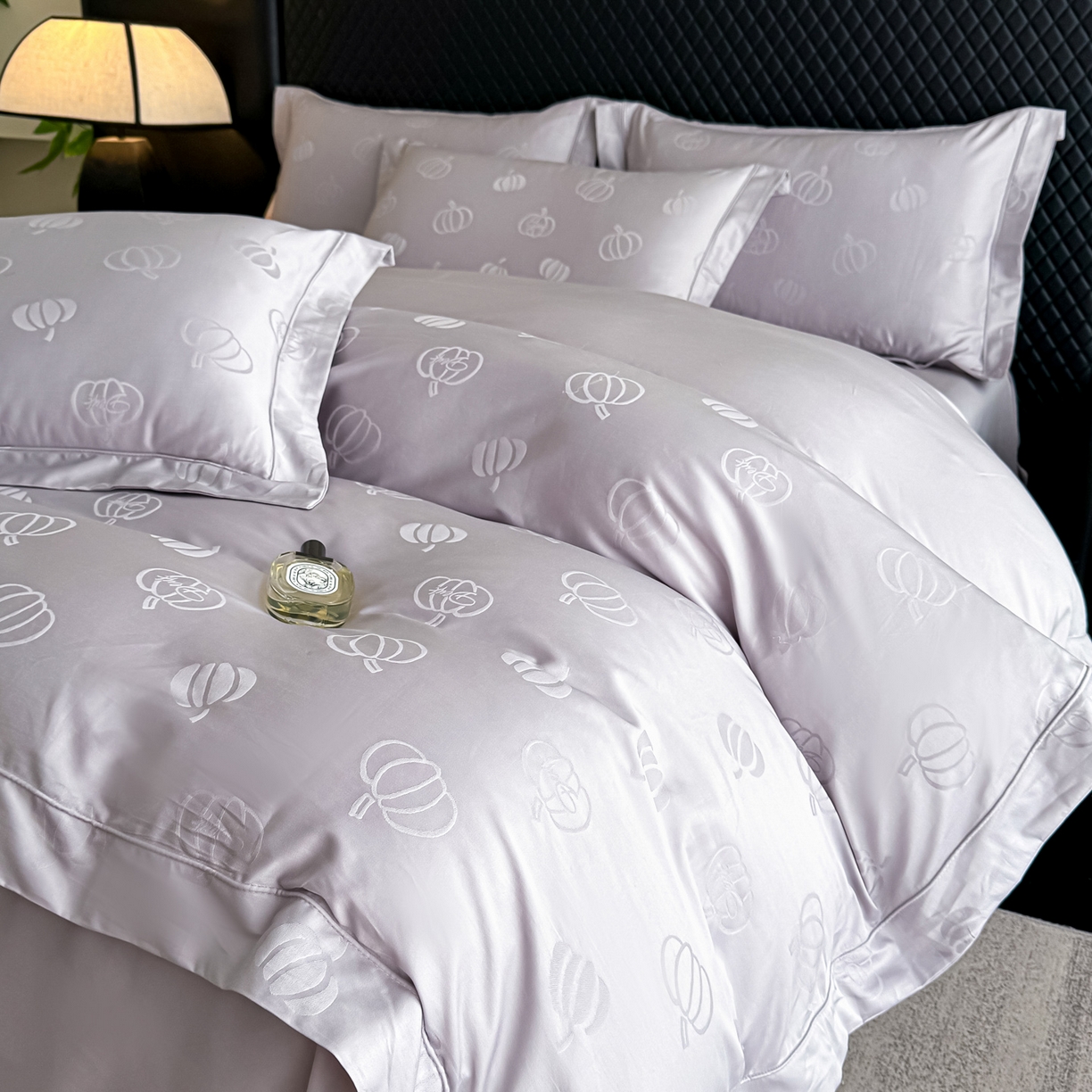 森林雨 【翡-鎏光】2026高端双股50S新疆长绒棉提花埋绳工艺款四件套 南瓜物语-巴黎灰