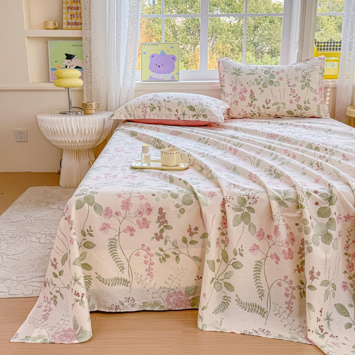 91家纺网 家纺一手货源 找家纺 禧安居 2025新款高支高密活性印染全棉印花床单单床单（支持定制尺寸）（支持定制尺寸）花春城