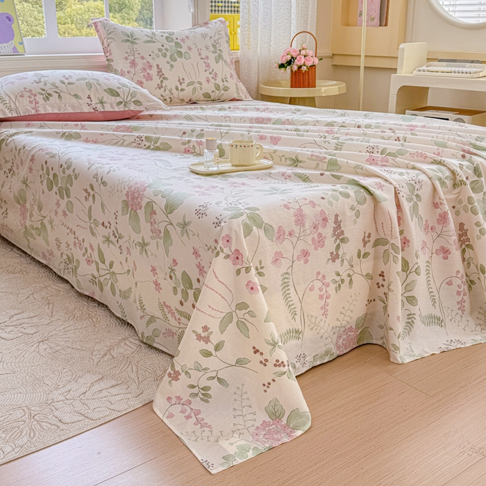 91家纺网 家纺一手货源 找家纺 禧安居 2025新款高支高密活性印染全棉印花床单单床单（支持定制尺寸）（支持定制尺寸）花春城