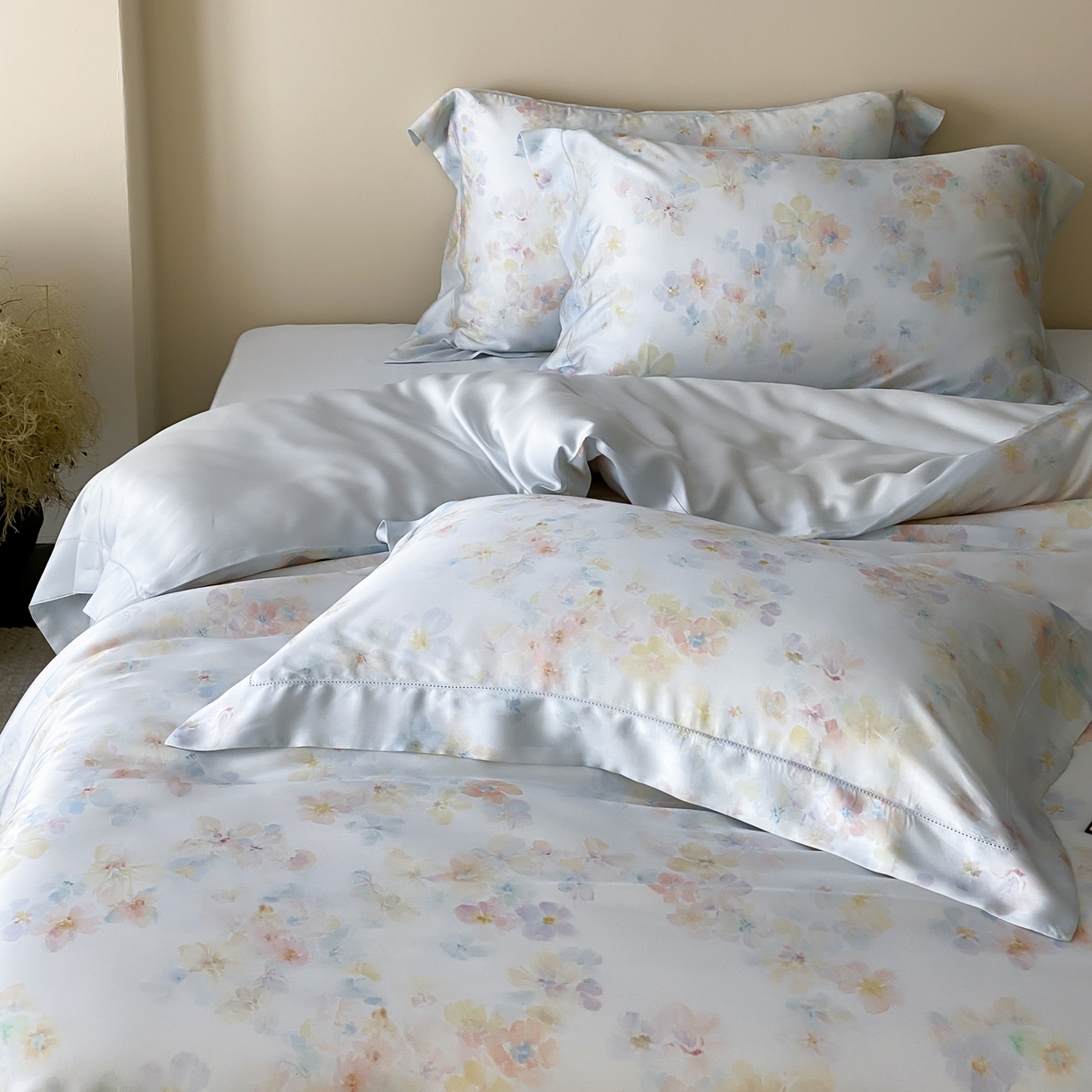 91家纺网 家纺一手货源 找家纺 云栖家居 2026新款春夏60支兰精天丝四件套-夏季 夏季-蓝