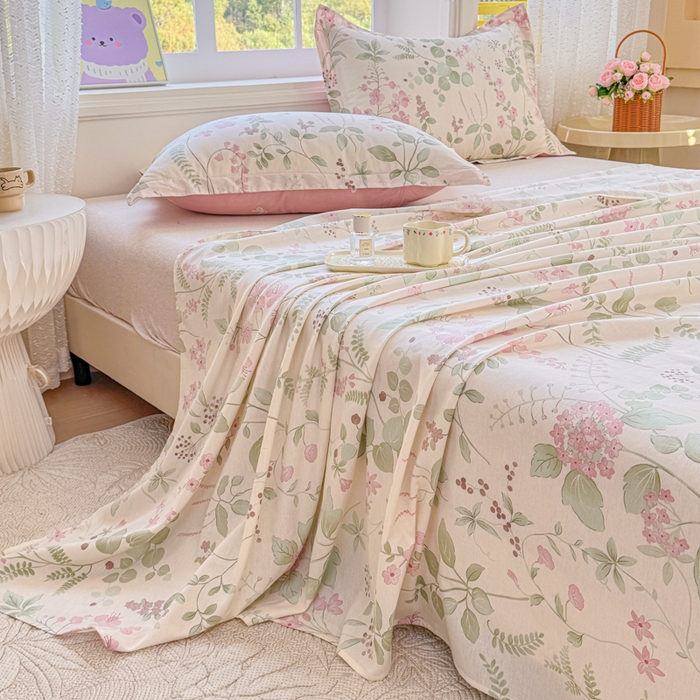 91家纺网 家纺一手货源 找家纺 禧安居 2025新款高支高密活性印染全棉印花床单单床单（支持定制尺寸）（支持定制尺寸）花春城