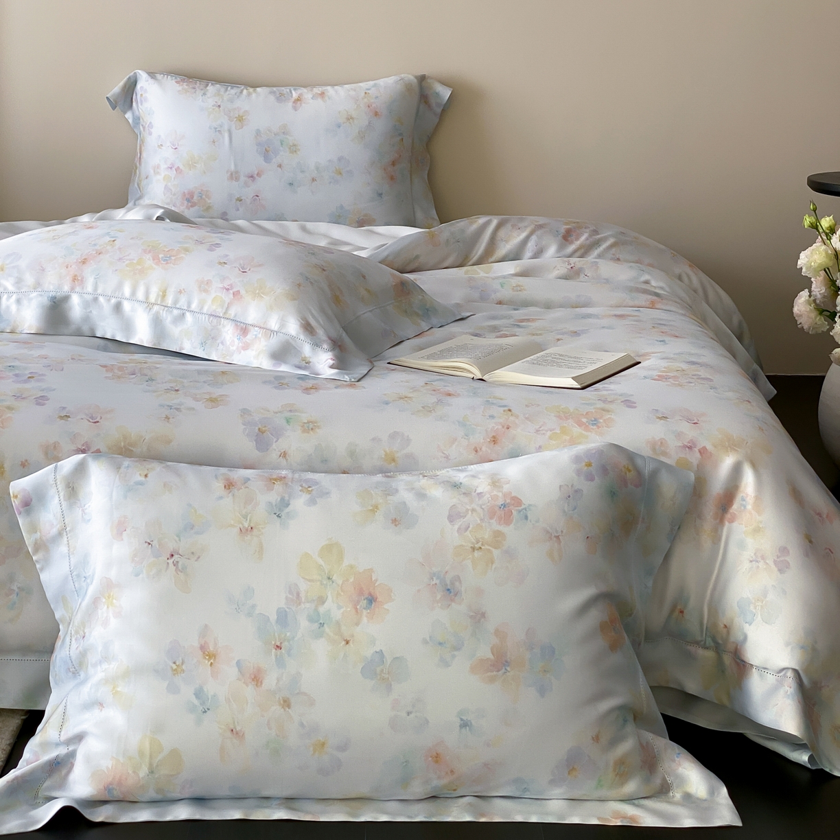 91家纺网 家纺一手货源 找家纺 云栖家居 2026新款春夏60支兰精天丝四件套-夏季 夏季-蓝