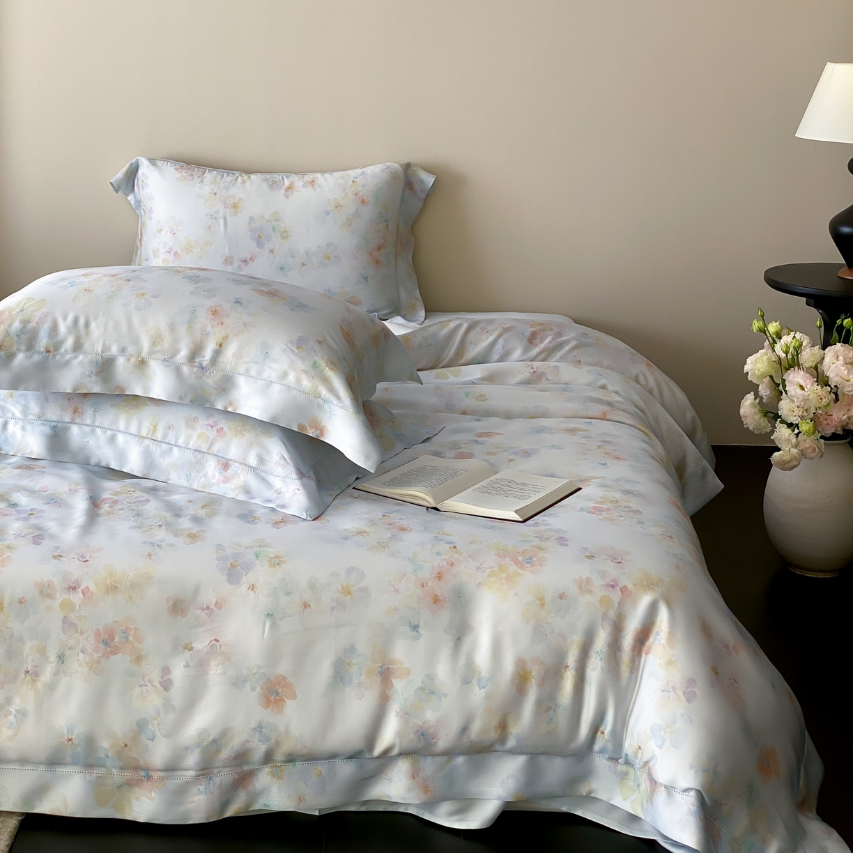 91家纺网 家纺一手货源 找家纺 云栖家居 2026新款春夏60支兰精天丝四件套-夏季 夏季-蓝