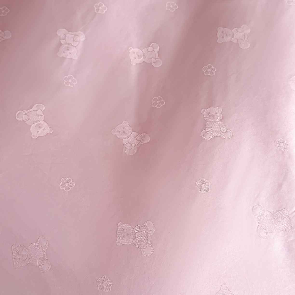 91家纺网 家纺一手货源 找家纺 森林雨 【翡-鎏光】2026高端双股50S新疆长绒棉提花埋绳工艺款四件套 熊斯基-萝莉粉