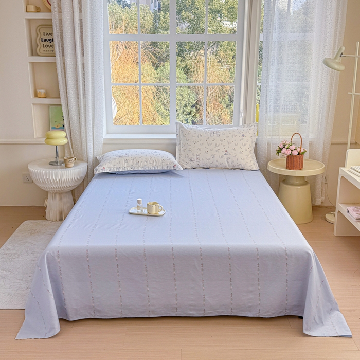 禧安居 2025新款高支高密活性印染全棉印花床单单床单（支持定制尺寸）（支持定制尺寸）觅时光