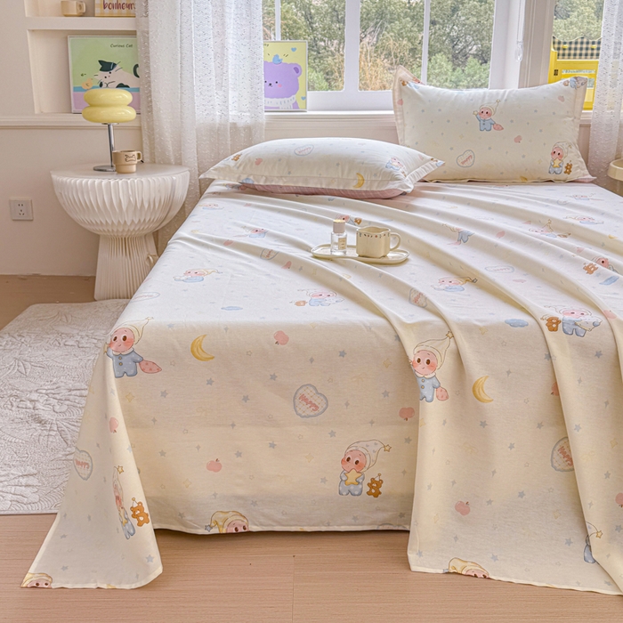 91家纺网 家纺一手货源 找家纺 禧安居 2025新款高支高密活性印染全棉印花床单单床单（支持定制尺寸）（支持定制尺寸）星辰入梦