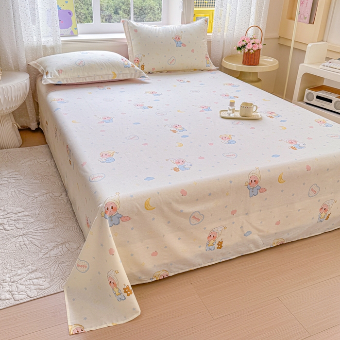 91家纺网 家纺一手货源 找家纺 禧安居 2025新款高支高密活性印染全棉印花床单单床单（支持定制尺寸）（支持定制尺寸）星辰入梦