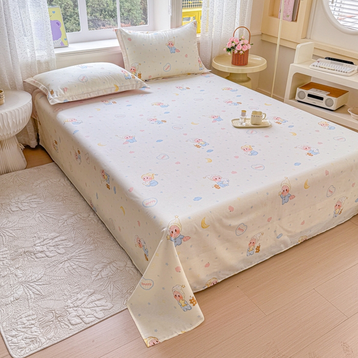 91家纺网 家纺一手货源 找家纺 禧安居 2025新款高支高密活性印染全棉印花床单单床单（支持定制尺寸）（支持定制尺寸）星辰入梦