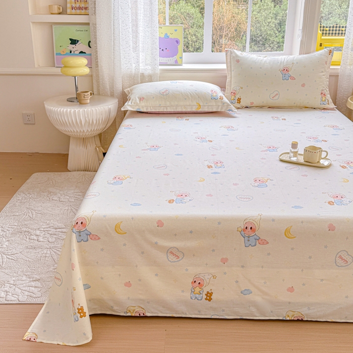 91家纺网 家纺一手货源 找家纺 禧安居 2025新款高支高密活性印染全棉印花床单单床单（支持定制尺寸）（支持定制尺寸）星辰入梦