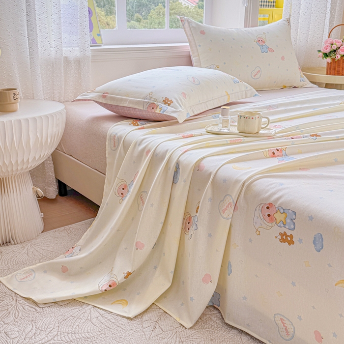 91家纺网 家纺一手货源 找家纺 禧安居 2025新款高支高密活性印染全棉印花床单单床单（支持定制尺寸）（支持定制尺寸）星辰入梦