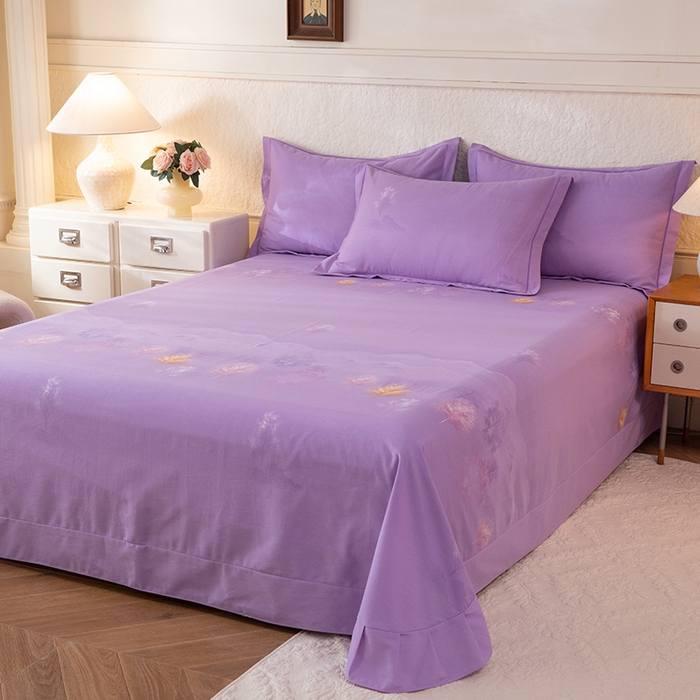 91家纺网 家纺一手货源 找家纺 磨毛世家家纺 2026新款铂金磨毛纯棉加厚全棉磨毛四件套 城南往事-紫