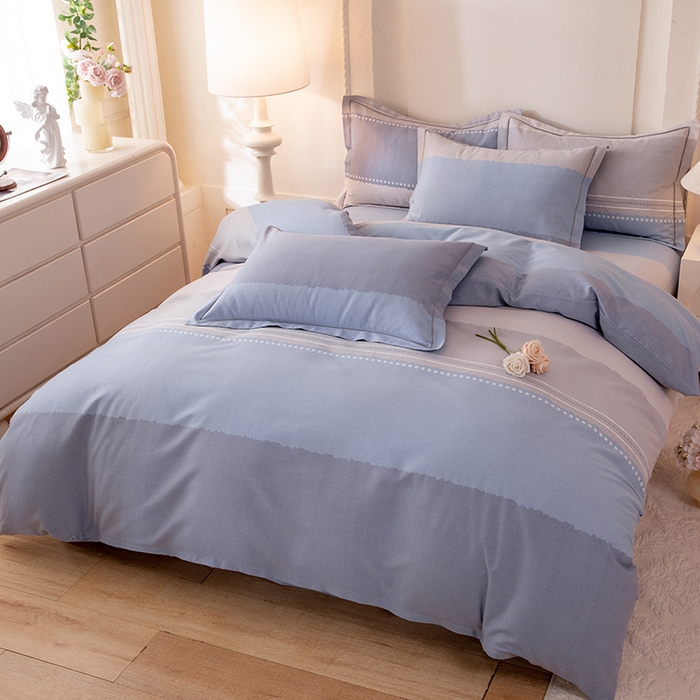 91家纺网 家纺一手货源 找家纺 磨毛世家家纺 2026新款铂金磨毛纯棉加厚全棉磨毛四件套 哥伦比亚-蓝