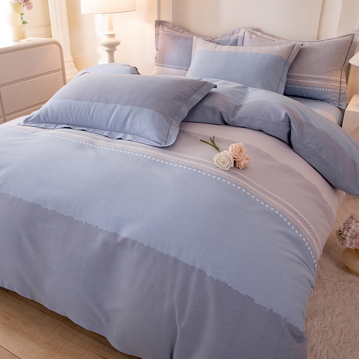 91家纺网 家纺一手货源 找家纺 磨毛世家家纺 2026新款铂金磨毛纯棉加厚全棉磨毛四件套 哥伦比亚-蓝