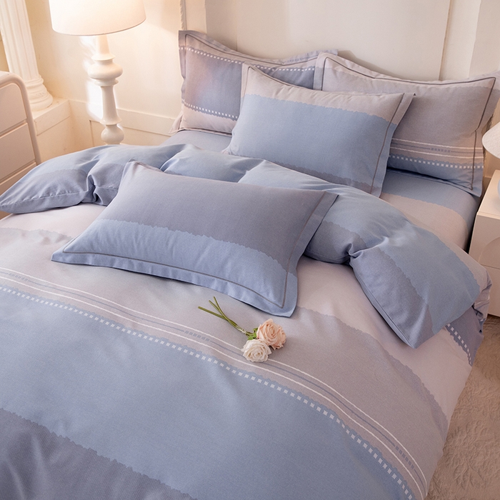 91家纺网 家纺一手货源 找家纺 磨毛世家家纺 2026新款铂金磨毛纯棉加厚全棉磨毛四件套 哥伦比亚-蓝