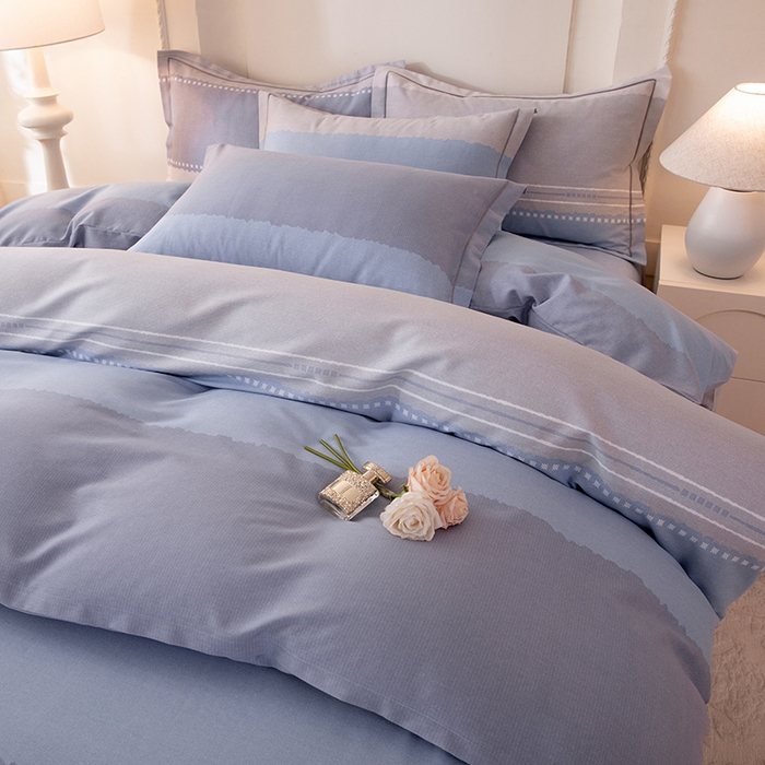 91家纺网 家纺一手货源 找家纺 磨毛世家家纺 2026新款铂金磨毛纯棉加厚全棉磨毛四件套 哥伦比亚-蓝