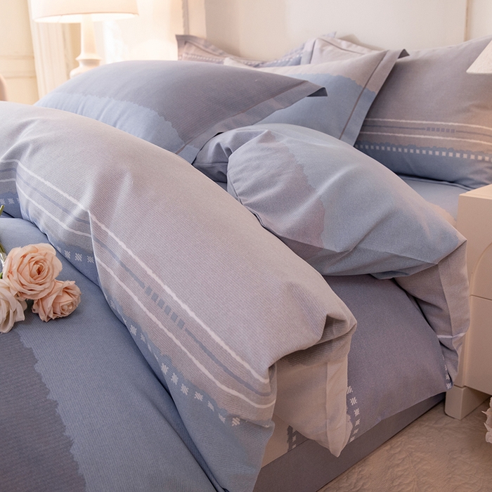 91家纺网 家纺一手货源 找家纺 磨毛世家家纺 2026新款铂金磨毛纯棉加厚全棉磨毛四件套 哥伦比亚-蓝