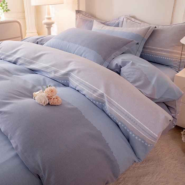 91家纺网 家纺一手货源 找家纺 磨毛世家家纺 2026新款铂金磨毛纯棉加厚全棉磨毛四件套 哥伦比亚-蓝