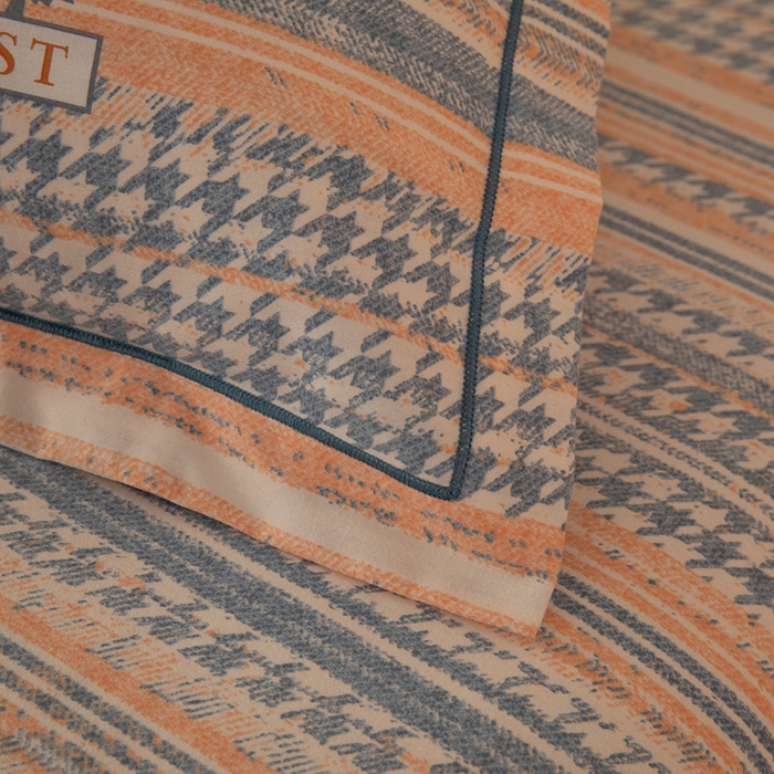 91家纺网 家纺一手货源 找家纺 磨毛世家家纺 2026新款铂金磨毛纯棉加厚全棉磨毛四件套 华丽之都-桔