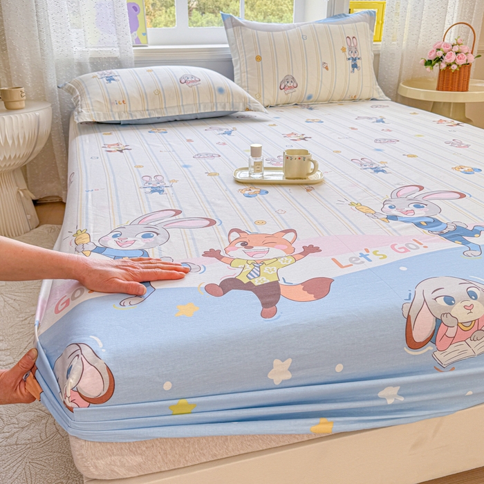 91家纺网 家纺一手货源 找家纺 （总）禧安居 2025新款高支高密活性印染全棉床笠印花床笠单床笠（支持定制尺寸）