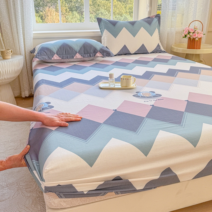 91家纺网 家纺一手货源 找家纺 （总）禧安居 2025新款高支高密活性印染全棉床笠印花床笠单床笠（支持定制尺寸）