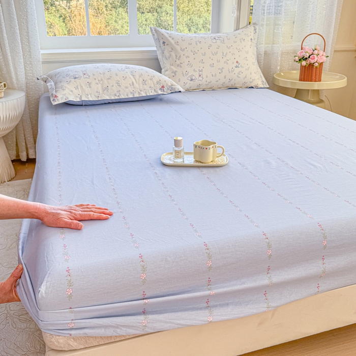 91家纺网 家纺一手货源 找家纺 （总）禧安居 2025新款高支高密活性印染全棉床笠印花床笠单床笠（支持定制尺寸）