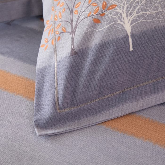 91家纺网 家纺一手货源 找家纺 磨毛世家家纺 2026新款铂金磨毛纯棉加厚全棉磨毛四件套 上林春色-蓝