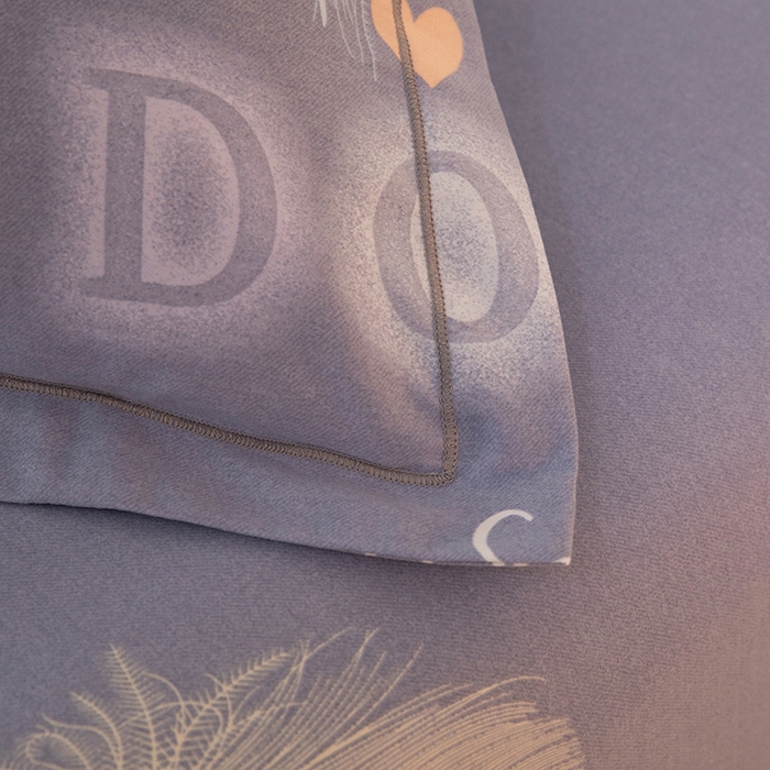 91家纺网 家纺一手货源 找家纺 磨毛世家家纺 2026新款铂金磨毛纯棉加厚全棉磨毛四件套 永恒之羽-灰