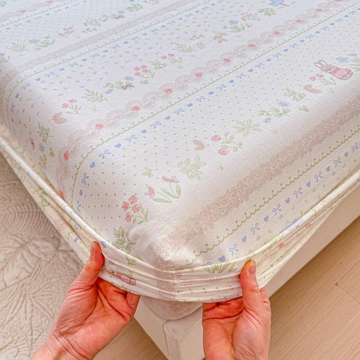 91家纺网 家纺一手货源 找家纺 禧安居 2025新款高支高密活性印染全棉床笠印花床笠单床笠（支持定制尺寸）丛林夏梦