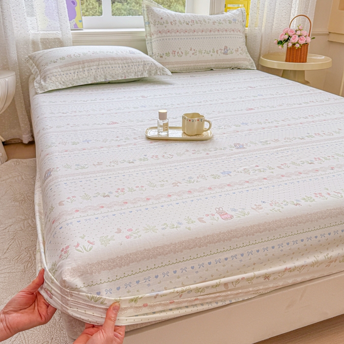 91家纺网 家纺一手货源 找家纺 禧安居 2025新款高支高密活性印染全棉床笠印花床笠单床笠（支持定制尺寸）丛林夏梦