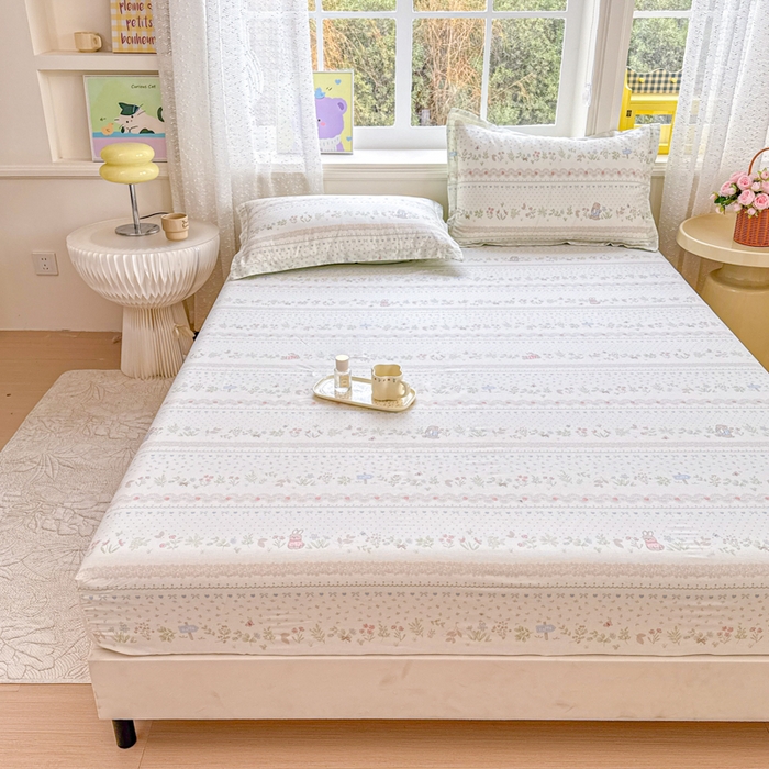 91家纺网 家纺一手货源 找家纺 禧安居 2025新款高支高密活性印染全棉床笠印花床笠单床笠（支持定制尺寸）丛林夏梦