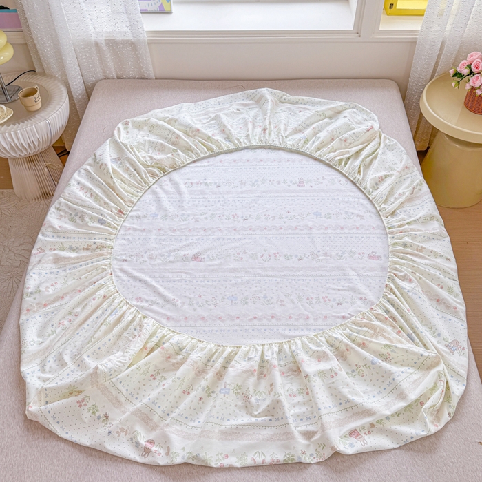 91家纺网 家纺一手货源 找家纺 禧安居 2025新款高支高密活性印染全棉床笠印花床笠单床笠（支持定制尺寸）丛林夏梦