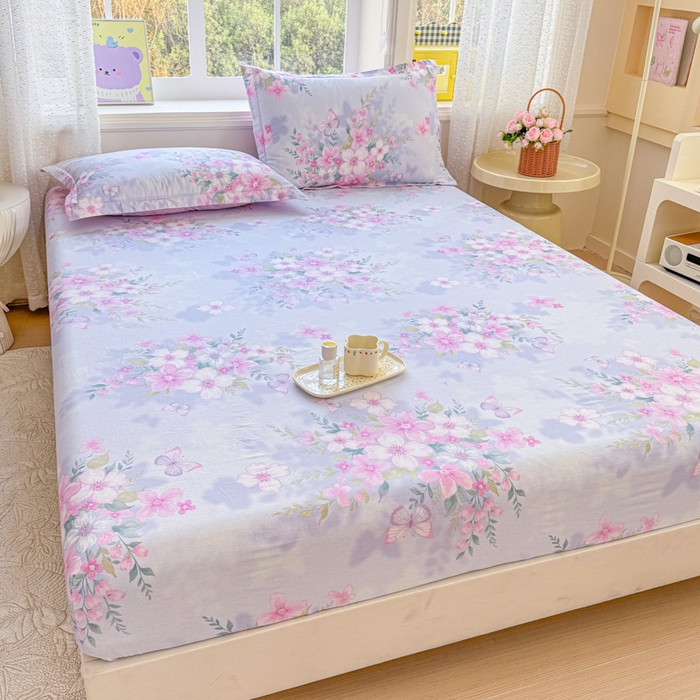 91家纺网 家纺一手货源 找家纺 禧安居 2025新款高支高密活性印染全棉床笠印花床笠单床笠（支持定制尺寸）蝶恋花