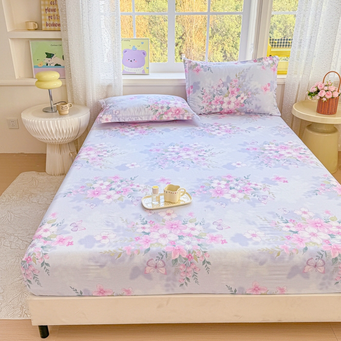 91家纺网 家纺一手货源 找家纺 禧安居 2025新款高支高密活性印染全棉床笠印花床笠单床笠（支持定制尺寸）蝶恋花