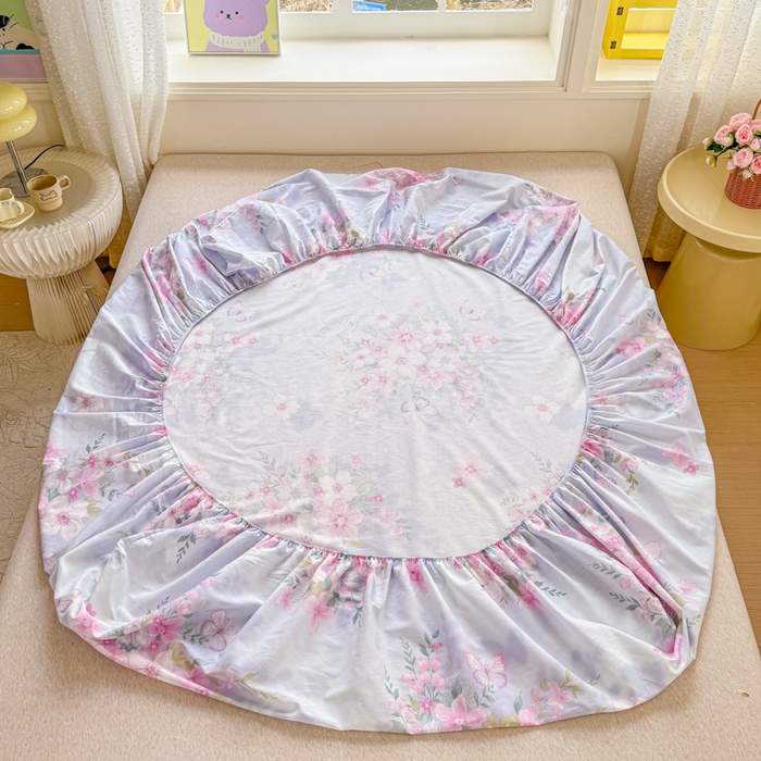 91家纺网 家纺一手货源 找家纺 禧安居 2025新款高支高密活性印染全棉床笠印花床笠单床笠（支持定制尺寸）蝶恋花