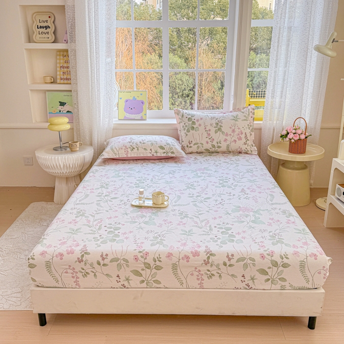 91家纺网 家纺一手货源 找家纺 禧安居 2025新款高支高密活性印染全棉床笠印花床笠单床笠（支持定制尺寸）花春城