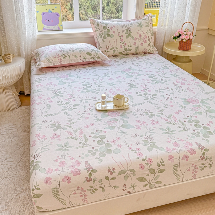 91家纺网 家纺一手货源 找家纺 禧安居 2025新款高支高密活性印染全棉床笠印花床笠单床笠（支持定制尺寸）花春城