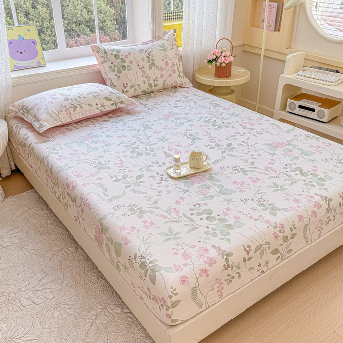 91家纺网 家纺一手货源 找家纺 禧安居 2025新款高支高密活性印染全棉床笠印花床笠单床笠（支持定制尺寸）花春城