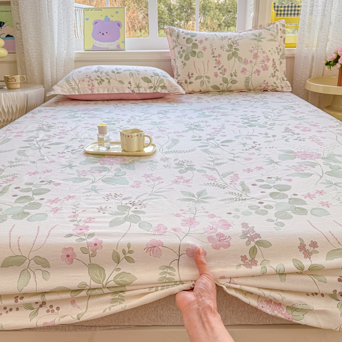 91家纺网 家纺一手货源 找家纺 禧安居 2025新款高支高密活性印染全棉床笠印花床笠单床笠（支持定制尺寸）花春城