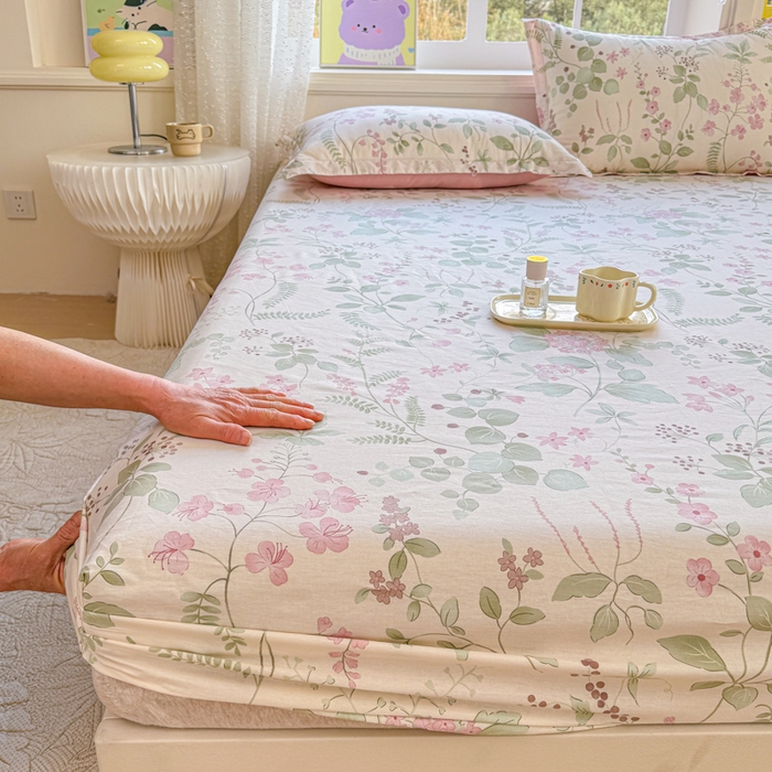 91家纺网 家纺一手货源 找家纺 禧安居 2025新款高支高密活性印染全棉床笠印花床笠单床笠（支持定制尺寸）花春城