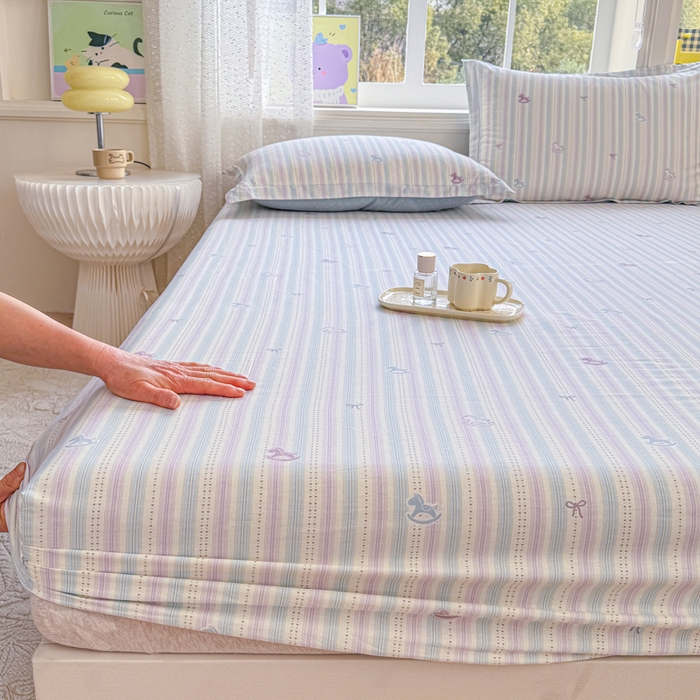 91家纺网 家纺一手货源 找家纺 禧安居 2025新款高支高密活性印染全棉床笠印花床笠单床笠（支持定制尺寸）马上有钱