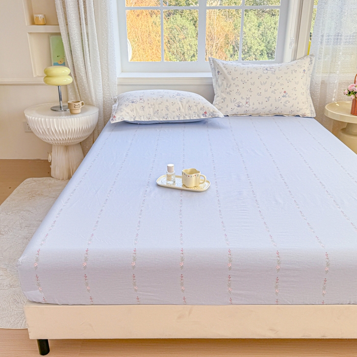 91家纺网 家纺一手货源 找家纺 禧安居 2025新款高支高密活性印染全棉床笠印花床笠单床笠（支持定制尺寸）觅时光