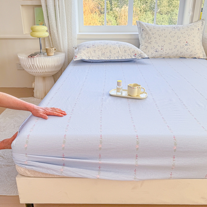 91家纺网 家纺一手货源 找家纺 禧安居 2025新款高支高密活性印染全棉床笠印花床笠单床笠（支持定制尺寸）觅时光