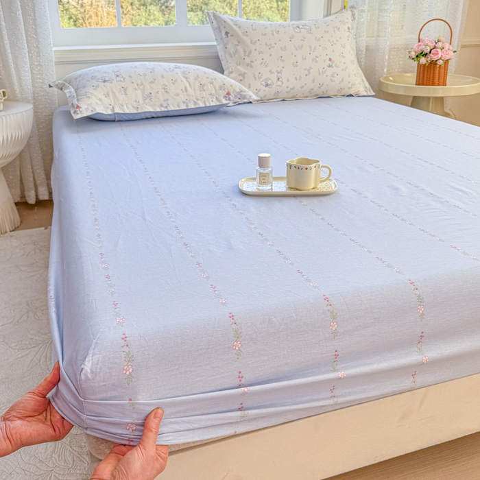 91家纺网 家纺一手货源 找家纺 禧安居 2025新款高支高密活性印染全棉床笠印花床笠单床笠（支持定制尺寸）觅时光