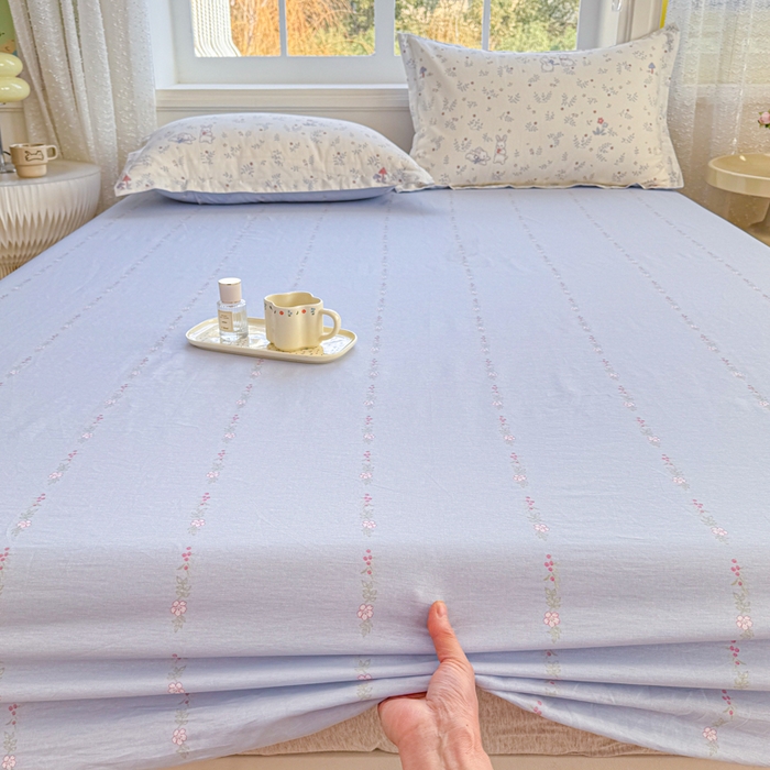 91家纺网 家纺一手货源 找家纺 禧安居 2025新款高支高密活性印染全棉床笠印花床笠单床笠（支持定制尺寸）觅时光