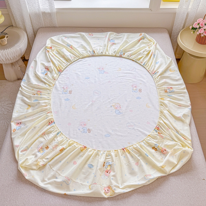 91家纺网 家纺一手货源 找家纺 禧安居 2025新款高支高密活性印染全棉床笠印花床笠单床笠（支持定制尺寸）星辰入梦