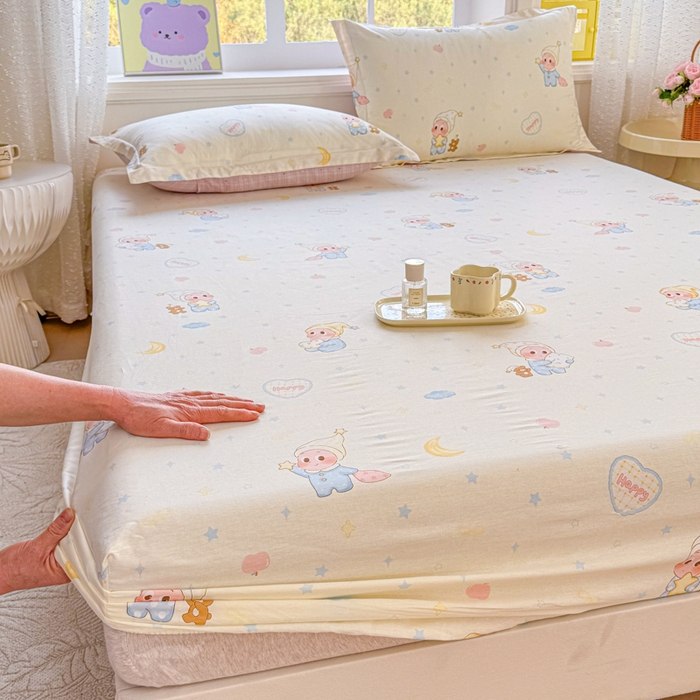 禧安居 2025新款高支高密活性印染全棉床笠印花床笠单床笠（支持定制尺寸）星辰入梦