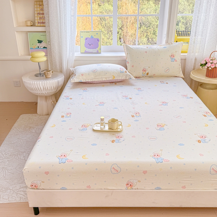 91家纺网 家纺一手货源 找家纺 禧安居 2025新款高支高密活性印染全棉床笠印花床笠单床笠（支持定制尺寸）星辰入梦